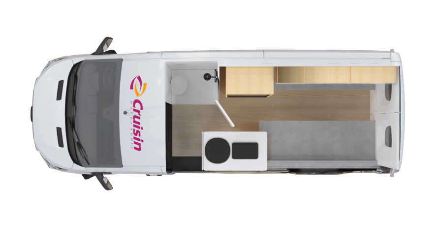 Floorplan dag van de Cruisin' Rover camper