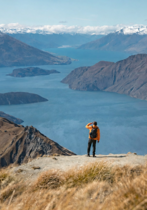 Man kijkt uit over Roys Peak bij Wanaka