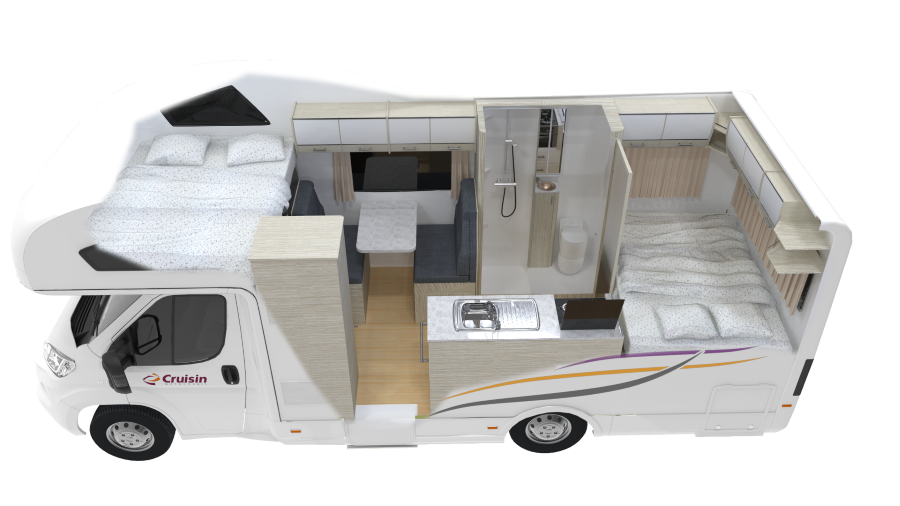 Cutaway van de Cruisin' 4 Berth Deluxe