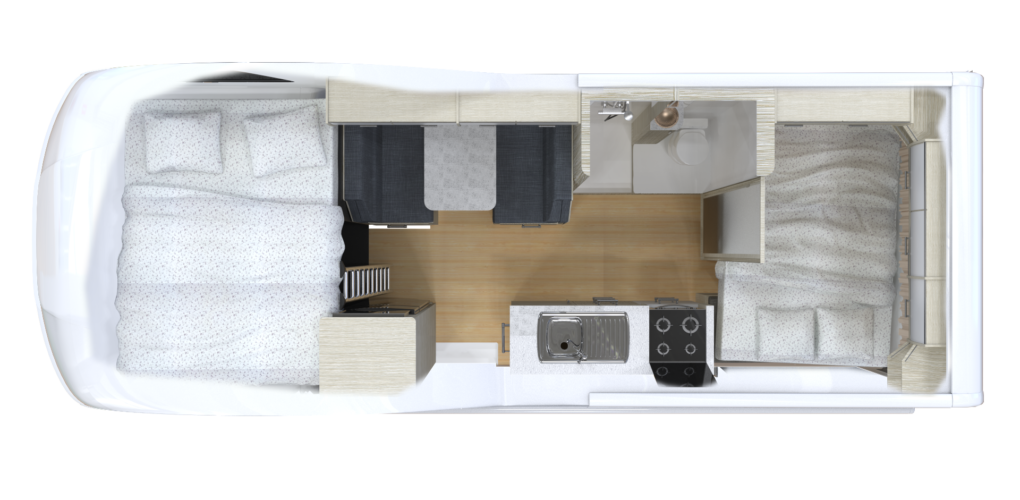 Plattegrond van de Cruisin' 4 Berth Deluxe