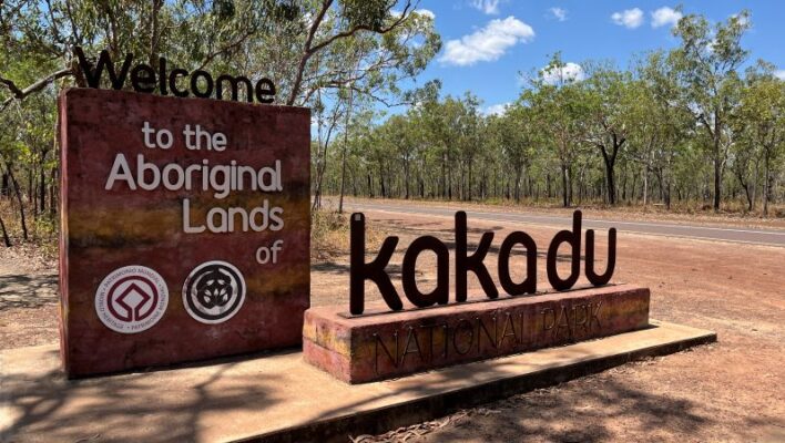 Toegangsbord voor Kakadu National Park in de Top End