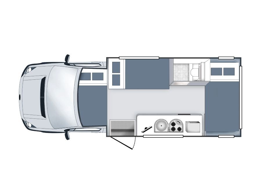 Layout s'nachts van de Star RV Polaris 6
