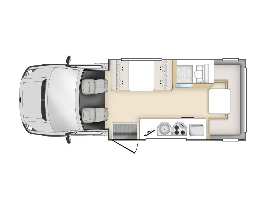 Layout overdag van de Star RV Polaris 6