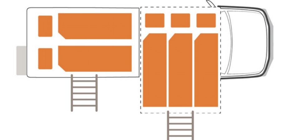 RedSands 4WD 2 daktenten plattegrond nacht