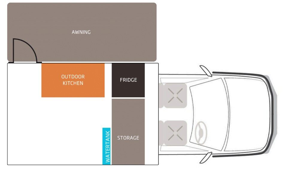 RedSands 4WD The Wanderer Luxe plattegrond dag