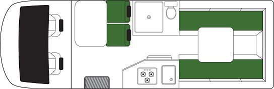 Floorplan dag van de Britz Venturer in Nieuw-Zeeland in het jaar 2026/2027