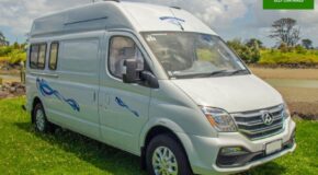 Wendekreisen Koru 2 Freedom geparkeerd op het gras