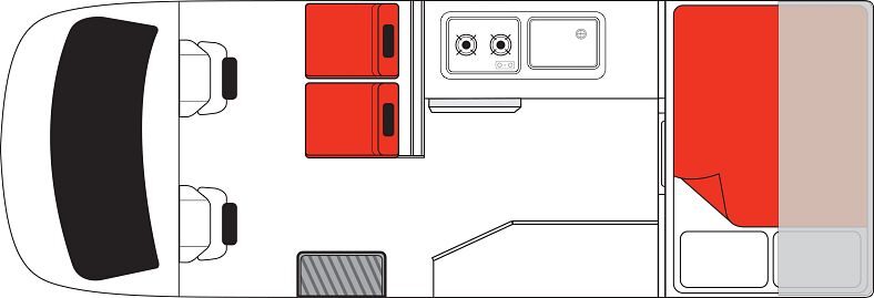 Floorplan layout 2 nacht van de Mighty Highball