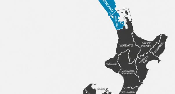Kaart Noorderlijk Noordereiland Nieuw-Zeeland
