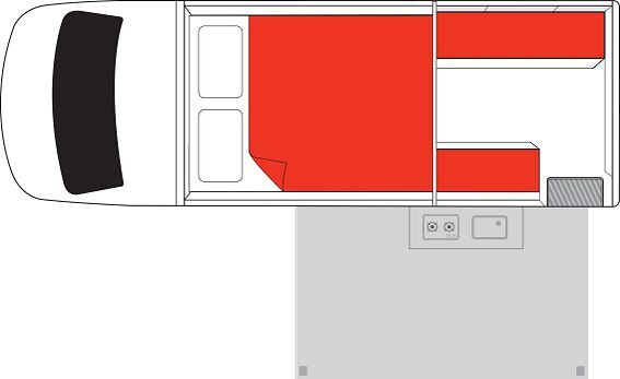 Floorplan van de Mighty 4WD in Australië
