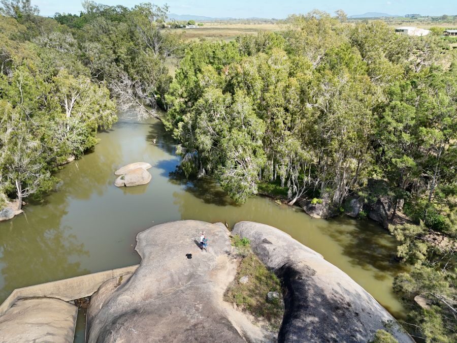 Granite Gorge rotsen met de drone gefotografeerd