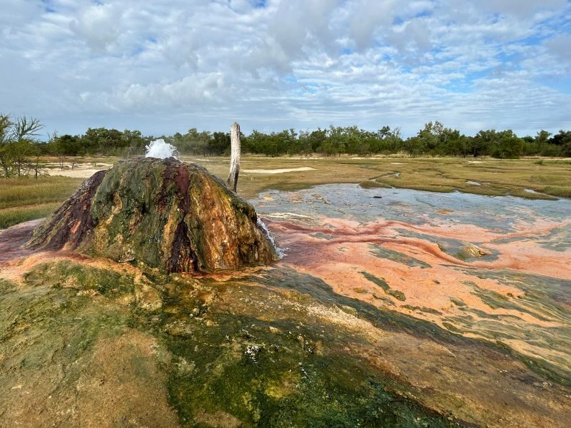 Bont gekleurde thermal springs bij Burketown