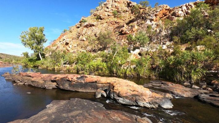 Het landschap bij Bell Gorge tijdens de Gibb River Road