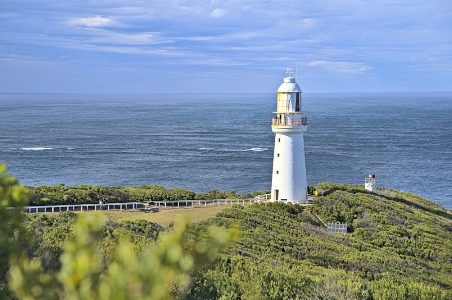 Zicht op de vuurtoren bij Cape Otway