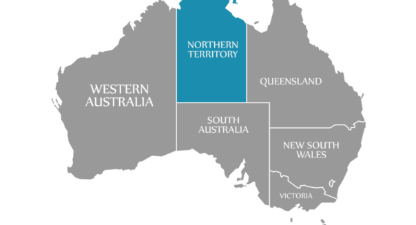 Kaart Australië Northern Territory uitgelicht